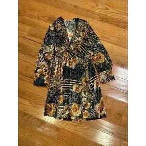 Zara Basic Burnout Velvet Fall Mini Dress Boho 70s Fairygoth Whimsigoth XS